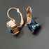 Auskari "Kristāla Rombs II (Aquamarine Metallic Blue)" ar Swarovski™ kristāliem